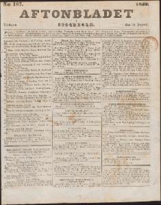 Aftonbladet Lördagen den 11 Augusti 1832