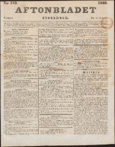 Aftonbladet Tisdagen den 14 Augusti 1832
