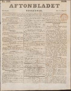 Aftonbladet Torsdagen den 16 Augusti 1832
