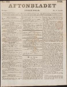 Aftonbladet Fredagen den 17 Augusti 1832