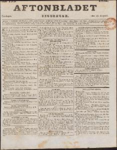 Aftonbladet Lördagen den 18 Augusti 1832