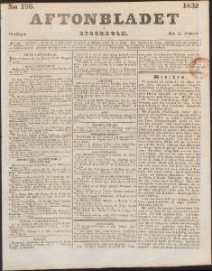 Aftonbladet Onsdagen den 22 Augusti 1832
