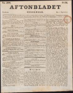 Aftonbladet Onsdagen den 5 September 1832