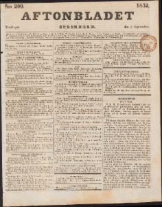 Aftonbladet Torsdagen den 6 September 1832