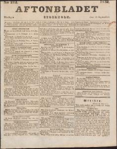 Aftonbladet Måndagen den 10 September 1832