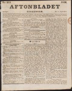 Aftonbladet Tisdagen den 11 September 1832