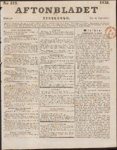 Aftonbladet Tisdagen den 18 September 1832
