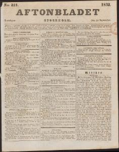 Aftonbladet Torsdagen den 20 September 1832