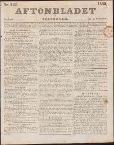 Aftonbladet Fredagen den 21 September 1832