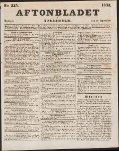 Aftonbladet Tisdagen den 25 September 1832