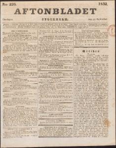 Aftonbladet Onsdagen den 26 September 1832