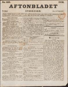 Aftonbladet Fredagen den 28 September 1832