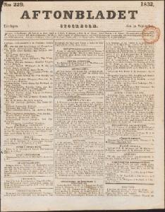 Aftonbladet Lördagen den 29 September 1832