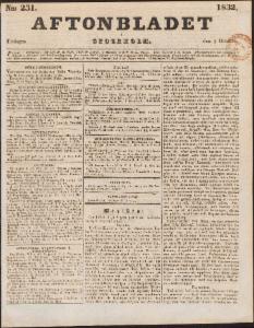 Aftonbladet Tisdagen den 2 Oktober 1832