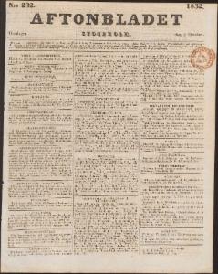 Aftonbladet Onsdagen den 3 Oktober 1832