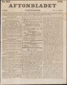 Aftonbladet Tisdagen den 16 Oktober 1832