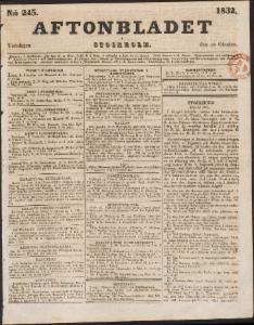 Aftonbladet Torsdagen den 18 Oktober 1832