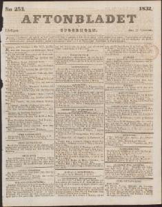 Aftonbladet Lördagen den 27 Oktober 1832