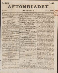 Aftonbladet Tisdagen den 30 Oktober 1832