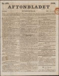 Aftonbladet Lördagen den 3 November 1832