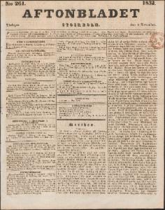 Aftonbladet Tisdagen den 6 November 1832