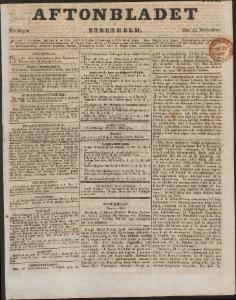 Aftonbladet Måndagen den 12 November 1832