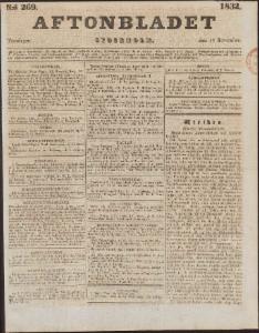 Aftonbladet Torsdagen den 15 November 1832