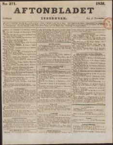 Aftonbladet Lördagen den 17 November 1832