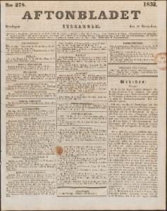 Aftonbladet Måndagen den 26 November 1832