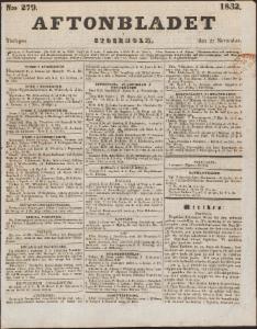 Aftonbladet Tisdagen den 27 November 1832