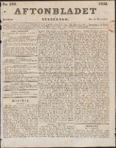 Aftonbladet Måndagen den 10 December 1832