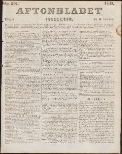Aftonbladet Tisdagen den 11 December 1832