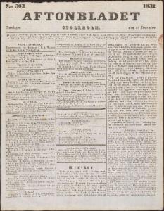 Aftonbladet Torsdagen den 27 December 1832