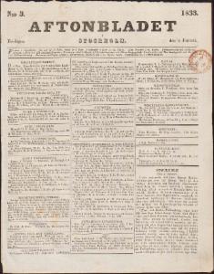 Aftonbladet Fredagen den 4 Januari 1833
