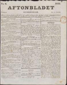 Aftonbladet Fredagen den 11 Januari 1833