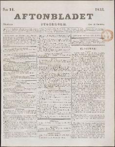 Aftonbladet Måndagen den 14 Januari 1833