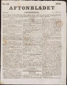 Aftonbladet Torsdagen den 17 Januari 1833