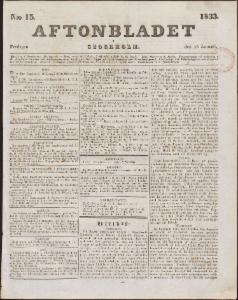 Aftonbladet Fredagen den 18 Januari 1833