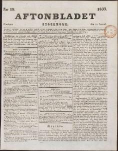 Aftonbladet Onsdagen den 23 Januari 1833