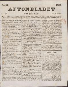 Aftonbladet Lördagen den 26 Januari 1833