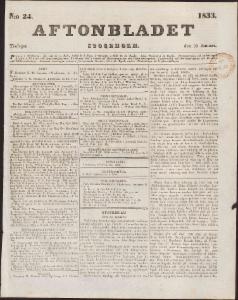Aftonbladet Tisdagen den 29 Januari 1833