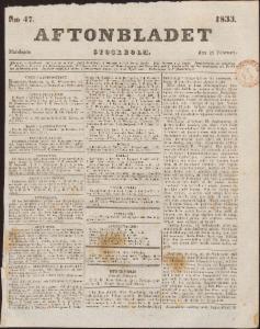 Aftonbladet 1833-02-25