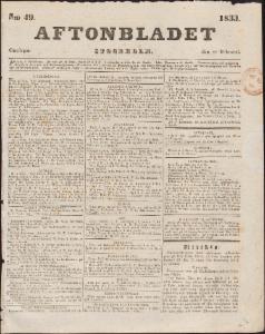 Aftonbladet 1833-02-27