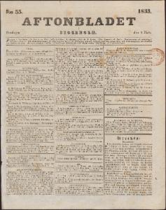 Aftonbladet Onsdagen den 6 Mars 1833
