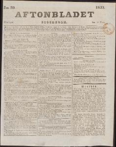 Aftonbladet Måndagen den 11 Mars 1833