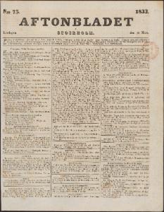 Aftonbladet Lördagen den 30 Mars 1833