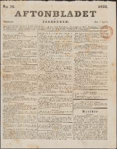 Aftonbladet April 1833