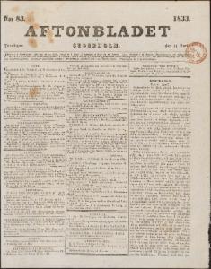 Aftonbladet Torsdagen den 11 April 1833