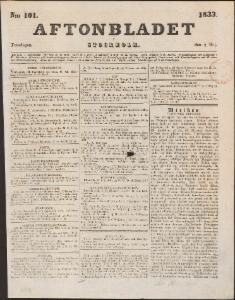 Aftonbladet Torsdagen den 2 Maj 1833