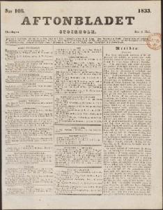 Aftonbladet Onsdagen den 8 Maj 1833